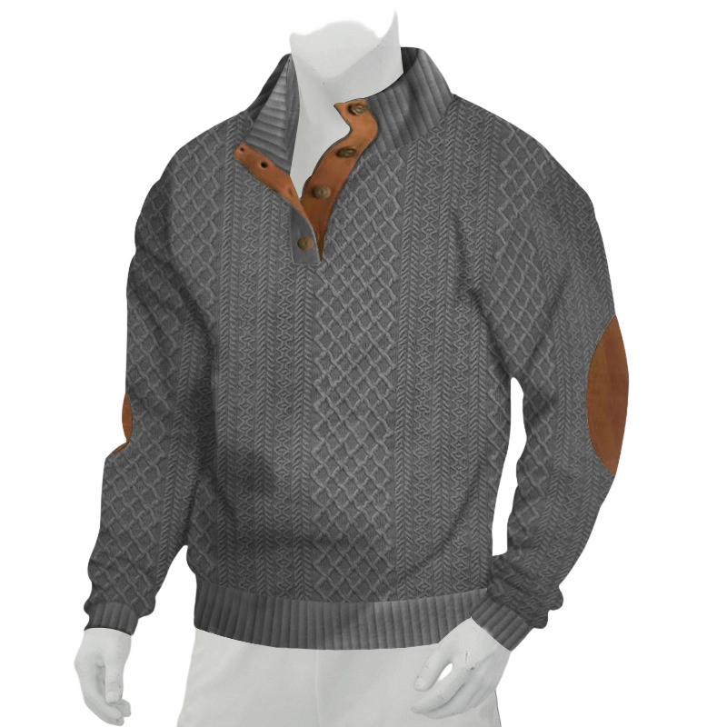 🌙 Heute um Mitternacht vorbei – verpassen Sie es nicht, sonst warten Sie ein Jahr! Legeres, lockeres Jacquard-Sweatshirt für Herren-17