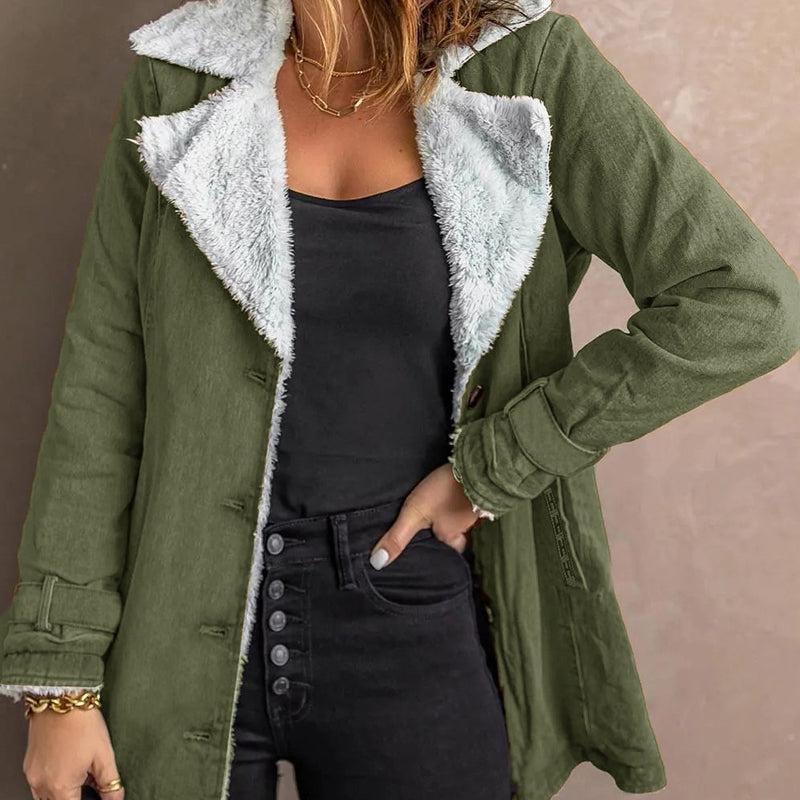 ⌛ Nur solange Vorrat reicht – danach regulärer Preis! Elegante warme Damenjacke mit Reverskragen
