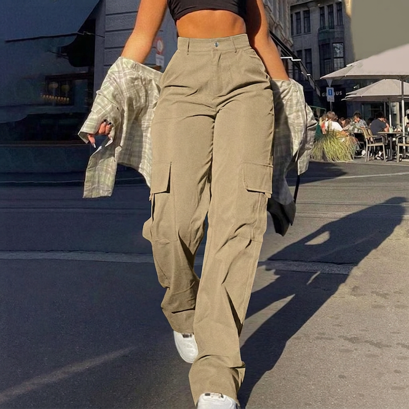 👖 50% Rabatt | Optisch längere Beine & praktische Cargo-Taschen – Damen High-Waist Hose