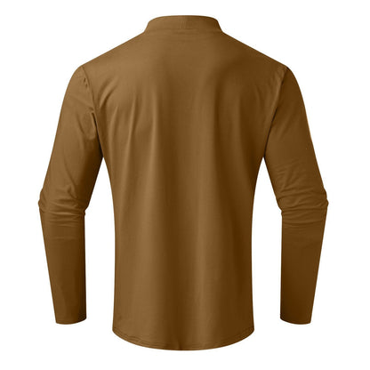 💥Ein Must-Have-All-Match-Unterhemd für Herbst und Winter 🔥Herren-T-Shirt mit hohem Kragen und langen Ärmeln und schmaler Passform-8