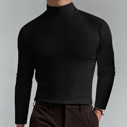 Ein Must-Have-All-Match-Unterhemd für Herbst und Winter 🔥Herren-T-Shirt mit hohem Kragen und langen Ärmeln und schmaler Passform-2