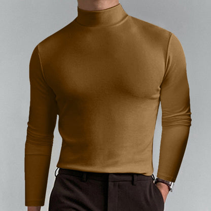 Ein Must-Have-All-Match-Unterhemd für Herbst und Winter 🔥Herren-T-Shirt mit hohem Kragen und langen Ärmeln und schmaler Passform-4