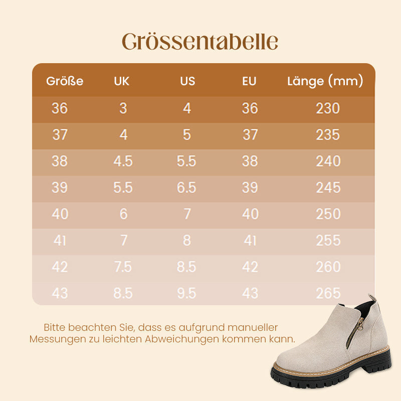 🥾 Damenschuhe trendig und komfortabel, runde Spitze mit Zip 🌟👢-8