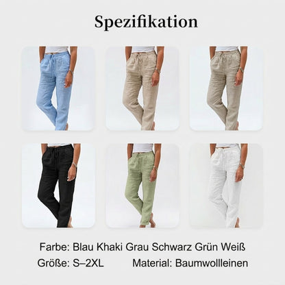 👖 50% RABATT! 🌿 Damenhose aus Baumwolle & Leinen – Elastischer Bund, atmungsaktiv & bequem – Perfekt für lässigen Sommer-Look ☀️-10