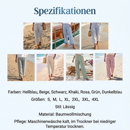 Bequeme blau gestreifte Hose mit Seitentaschen-7