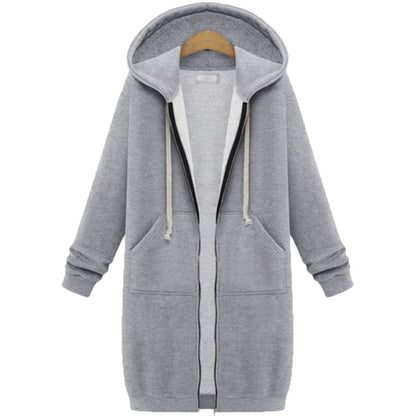 🔥✨Damen Fleece‑Kapuzenpullover mit Reißverschluss-18
