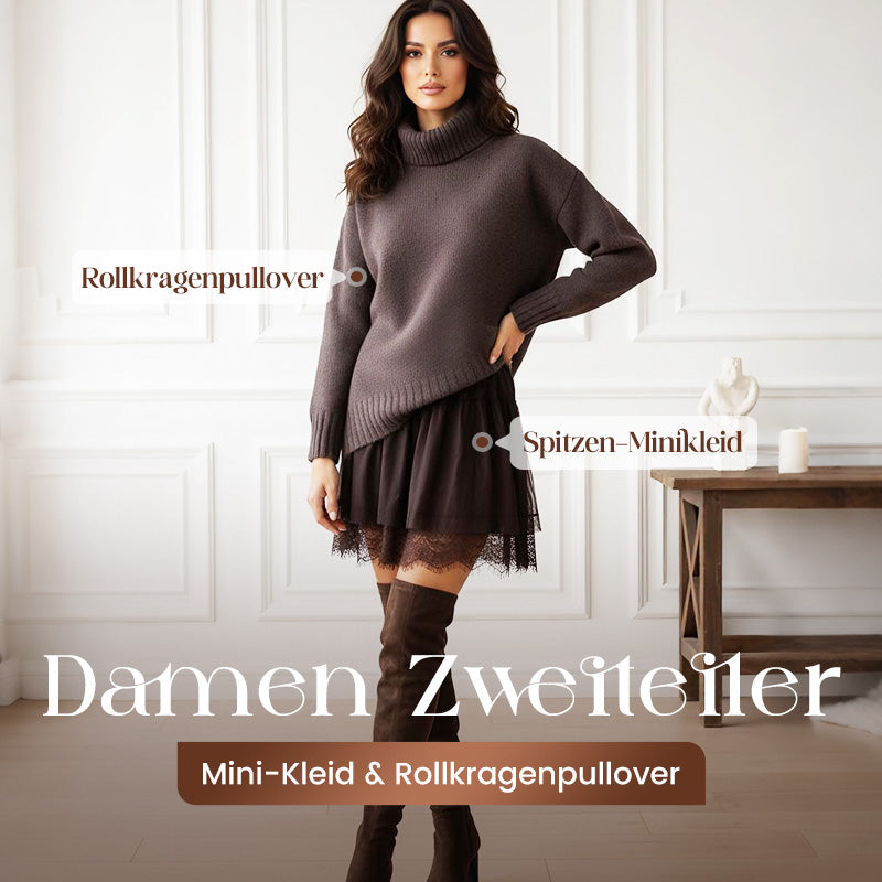 ❄️Heißer Verkauf 50 % Rabatt!!⚡Rollkragenpullover-Kleid-Set✈️ Kostenloser Versand