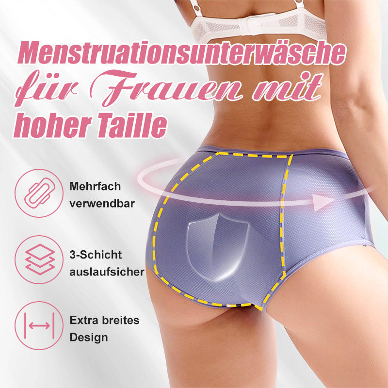 🌸 KAUFE 2, ERHALTE 1 GRATIS! 🩲 Hoch taillierte auslaufsichere Höschen – Atmungsaktiv, weich & unsichtbar – Ideal für leichte bis mittlere Tage 🌿