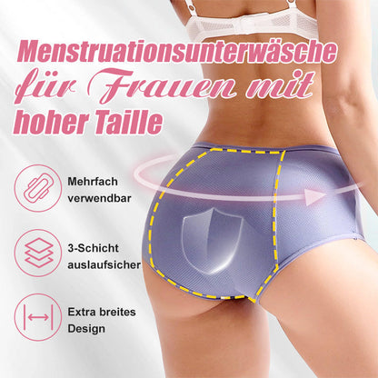 🌸 KAUFE 2, ERHALTE 1 GRATIS! 🩲 Hoch taillierte auslaufsichere Höschen – Atmungsaktiv, weich & unsichtbar – Ideal für leichte bis mittlere Tage 🌿
