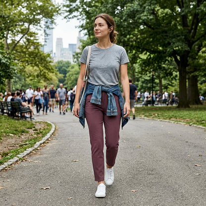 ⏰Nur noch heute 50% Rabatt!🔥Damen High-Waist Stretch-Hose mit sicheren Reißverschluss-Taschen, figurschmeichelnder Cropped-Schnitt für Büro, Sport & Alltag ✨-8