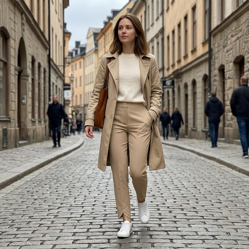 ⏰Nur noch heute 50% Rabatt!🔥Damen High-Waist Stretch-Hose mit sicheren Reißverschluss-Taschen, figurschmeichelnder Cropped-Schnitt für Büro, Sport & Alltag ✨-4