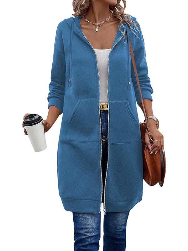 🔥✨Damen Fleece‑Kapuzenpullover mit Reißverschluss-10