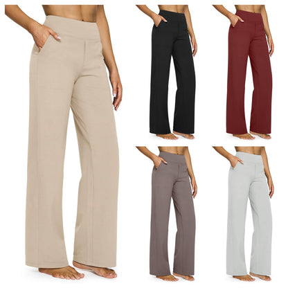 💖LAST-DAY-AKTION – 50 % RABATT 💖 Lässige Yoga-Hose mit weitem Bein für Damen mit hoher Taille und Stretch-1