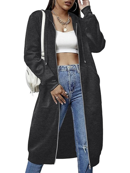 🔥✨Damen Fleece‑Kapuzenpullover mit Reißverschluss-12