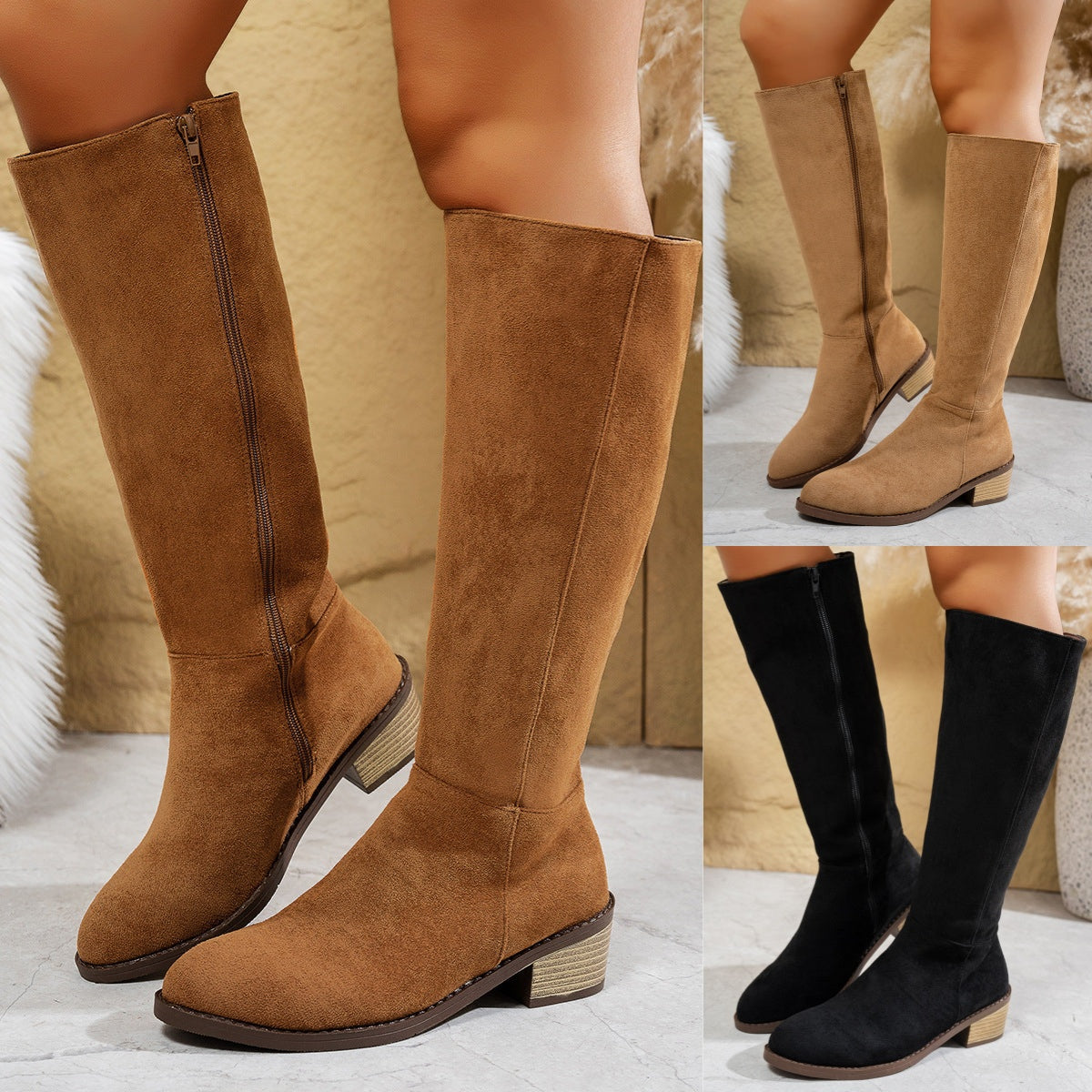 50 % Rabatt auf neue Herbst- und Winterartikel✅Modische kniehohe Stiefel für Damen