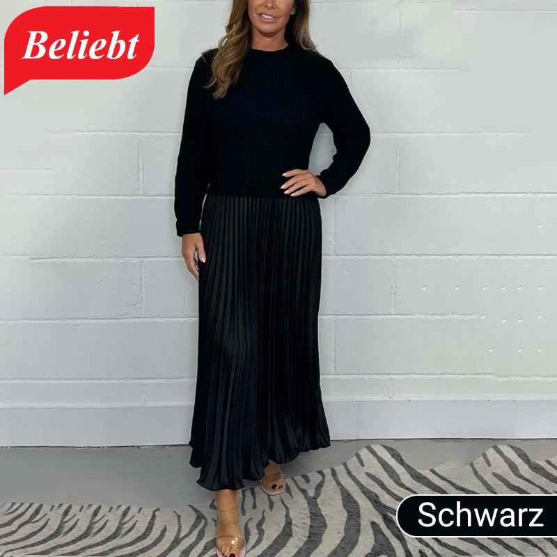 🥰Elegante und stilvolle Faltenkleider mit Rundhalsausschnitt für Damen📦-9