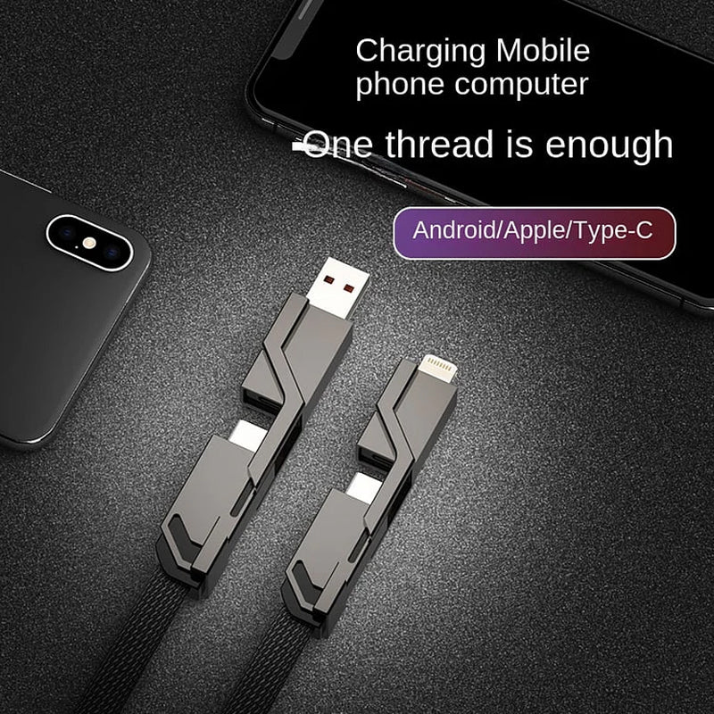 🔥4-in-1 flaches, geflochtenes Anti-Tangle-Ladekabel mit Klettverschluss🔥（Kaufen Sie einen, erhalten Sie einen gratis）-7