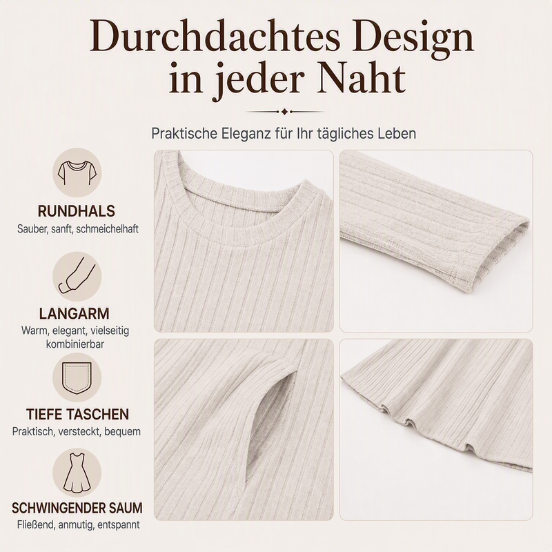 📢📢50%Rabatt!!!🎉🔥Langärmelige Herbstkleider mit quadratischem Ausschnitt für Frauen