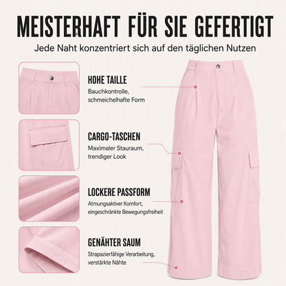 ✨ 👖 50% Rabatt | Optisch längere Beine & praktische Cargo-Taschen – Damen High-Waist Hose