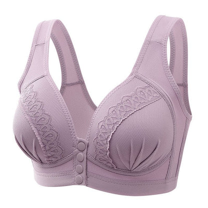 👙 50% RABATT! 🌸 Atmungsaktiver Baumwoll-BH mit Knopfleiste – Einfaches An- und Ausziehen, Weicher Tragekomfort & Anpassbarer Halt 🎀