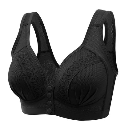 👙 50% RABATT! 🌸 Atmungsaktiver Baumwoll-BH mit Knopfleiste – Einfaches An- und Ausziehen, Weicher Tragekomfort & Anpassbarer Halt 🎀