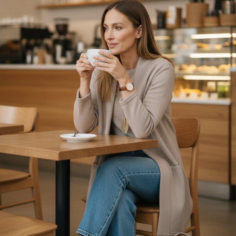 ⏳Zeitlich begrenztes Sonderangebot⏰ Elegantes 3-teiliges Set bestehend aus langem Cardigan, Oberteil und Hose💞-3