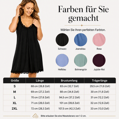 👗🌙 50% RABATT! Damen Spitzen-V-Ausschnitt Nachthemd – Lockeres Modal Unterkleid – Bequem, atmungsaktiv & perfekt für erholsamen Schlaf ✨-2
