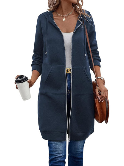 🔥✨Damen Fleece‑Kapuzenpullover mit Reißverschluss-14