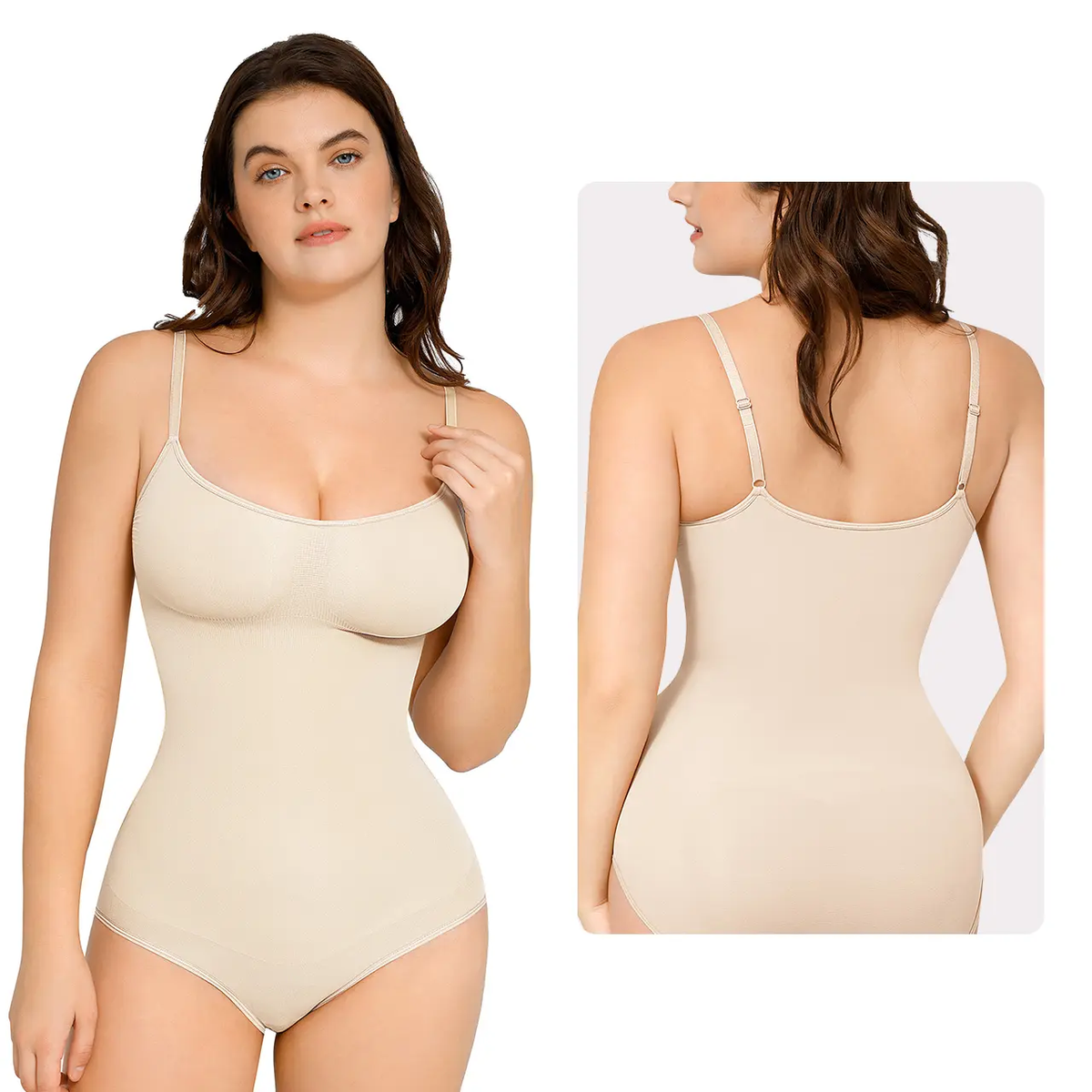 FeelinGirl #CHIL Seamless Covered Bust Jumpsuit Thong Bodysuit Fit Comfort Slimming Womenswear-17