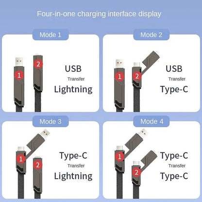 🔥4-in-1 flaches, geflochtenes Anti-Tangle-Ladekabel mit Klettverschluss🔥（Kaufen Sie einen, erhalten Sie einen gratis）-9