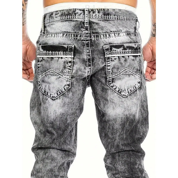 Kreative Stretch-Jeans für Herren, minimalistischer Stil, ideal für den Sommer, Emo-Stil-3