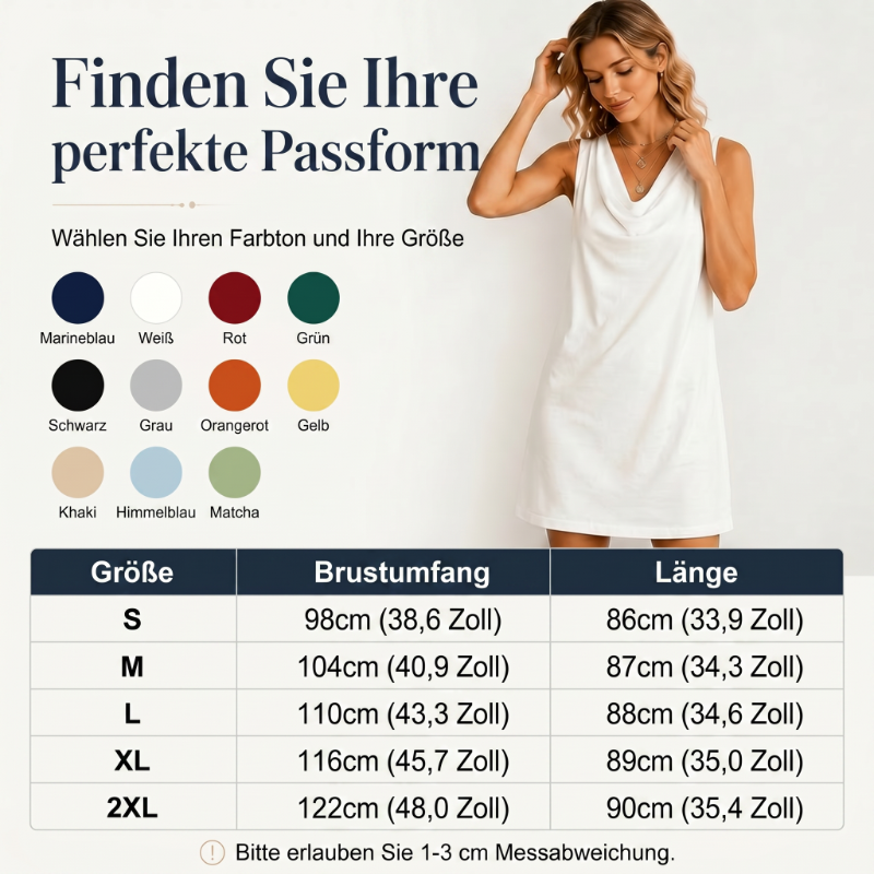 👗 50% RABATT! ⏰ Elegantes Slim-Fit-Kleid mit Wasserfallausschnitt – Ärmellos & mit Seitentaschen – Vielseitig & schmeichelhaft – perfekt für Büro, Dinner oder einen stilvollen Auftritt im Alltag ✨🌸-5