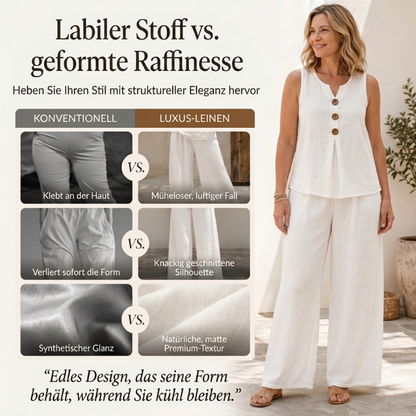 📈 Verkaufshit Nr. 1 – direkt 50%! Set aus ärmellosem Damenoberteil mit Knöpfen und lockerer Hose-2