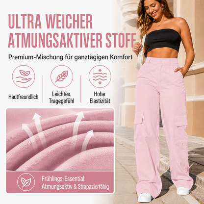 ✨ 👖 50% Rabatt | Optisch längere Beine & praktische Cargo-Taschen – Damen High-Waist Hose