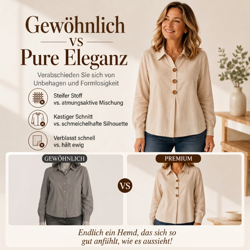 Damen elegantes Oberteil mit Reverskragen und Knopfleiste-3