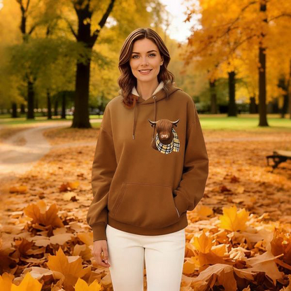 🐮 50% RABATT!!🎁Niedliches Kapuzensweatshirt mit kuscheligem Fleecefutter, Highland-Kuh-Motiv-14