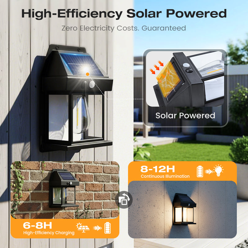 🎉50% OFF🎉SOLAR WALL LIGHT💡-Motion Sensor & Weatherproof, Automatic Dusk to Dawn Operation, Easy Installation for Garden and Pathway🌟-4