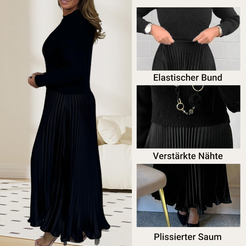 🥰Elegante und stilvolle Faltenkleider mit Rundhalsausschnitt für Damen📦-4