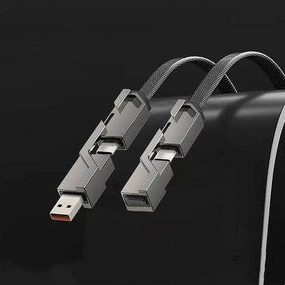 🔥4-in-1 flaches, geflochtenes Anti-Tangle-Ladekabel mit Klettverschluss🔥（Kaufen Sie einen, erhalten Sie einen gratis）-1