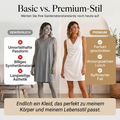 👗 50% RABATT! ⏰ Elegantes Slim-Fit-Kleid mit Wasserfallausschnitt – Ärmellos & mit Seitentaschen – Vielseitig & schmeichelhaft – perfekt für Büro, Dinner oder einen stilvollen Auftritt im Alltag ✨🌸-2