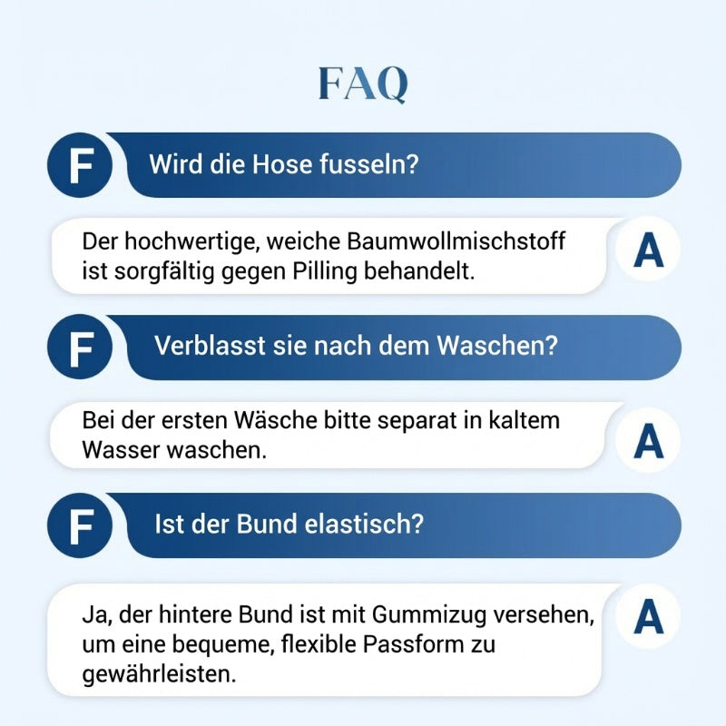 Bequeme blau gestreifte Hose mit Seitentaschen-8