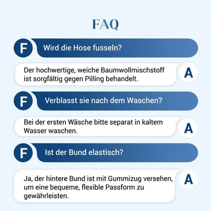 Bequeme blau gestreifte Hose mit Seitentaschen-8