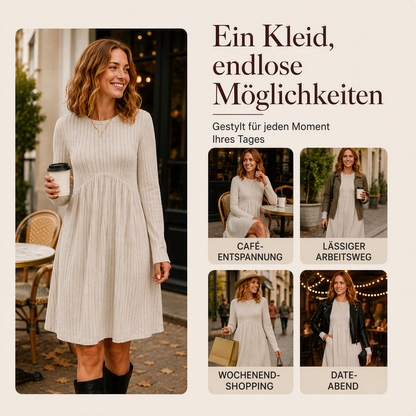 📢📢50%Rabatt!!!🎉🔥Langärmelige Herbstkleider mit quadratischem Ausschnitt für Frauen