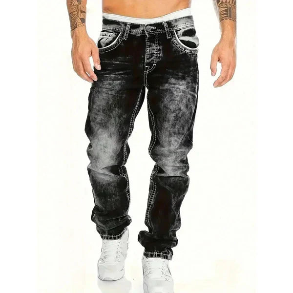 Kreative Stretch-Jeans für Herren, minimalistischer Stil, ideal für den Sommer, Emo-Stil-5