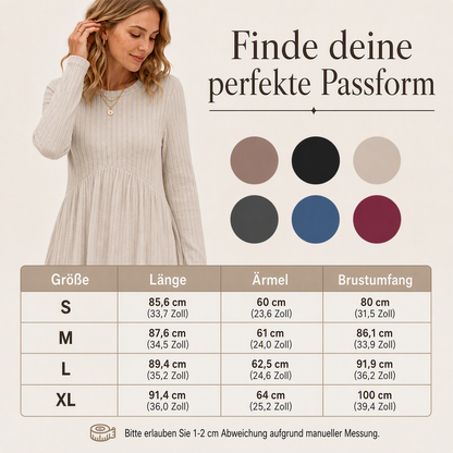 📢📢50%Rabatt!!!🎉🔥Langärmelige Herbstkleider mit quadratischem Ausschnitt für Frauen