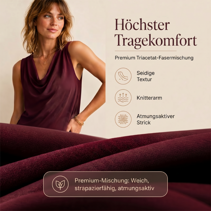 👗 50% RABATT! ⏰ Elegantes Slim-Fit-Kleid mit Wasserfallausschnitt – Ärmellos & mit Seitentaschen – Vielseitig & schmeichelhaft – perfekt für Büro, Dinner oder einen stilvollen Auftritt im Alltag ✨🌸-3