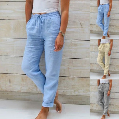 👖 50% RABATT! 🌿 Damenhose aus Baumwolle & Leinen – Elastischer Bund, atmungsaktiv & bequem – Perfekt für lässigen Sommer-Look ☀️-12