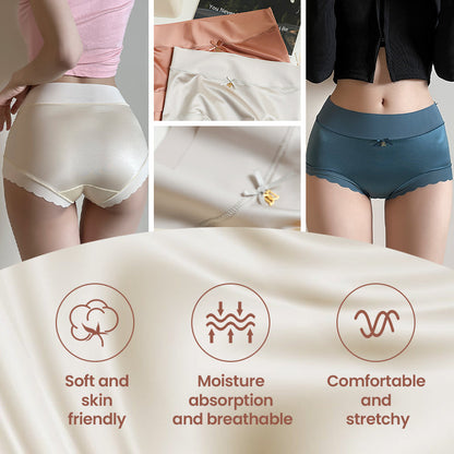 🥰Atmungsaktive Damen-Slips aus hochelastischem Satin mit Baumwollfutter, gesund, bequem und nahtlos-6