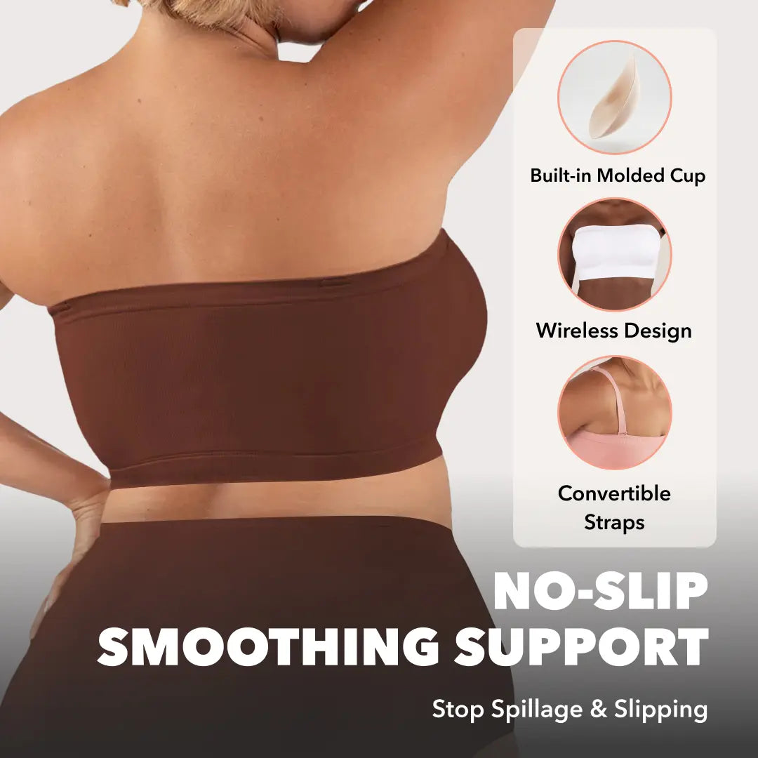 🌸👙 Verwandelbarer 2-in-1 Bandeau-BH mit abnehmbaren Trägern – Nahtloser Komfort-BH für trägerlose Kleidung & Alltag
