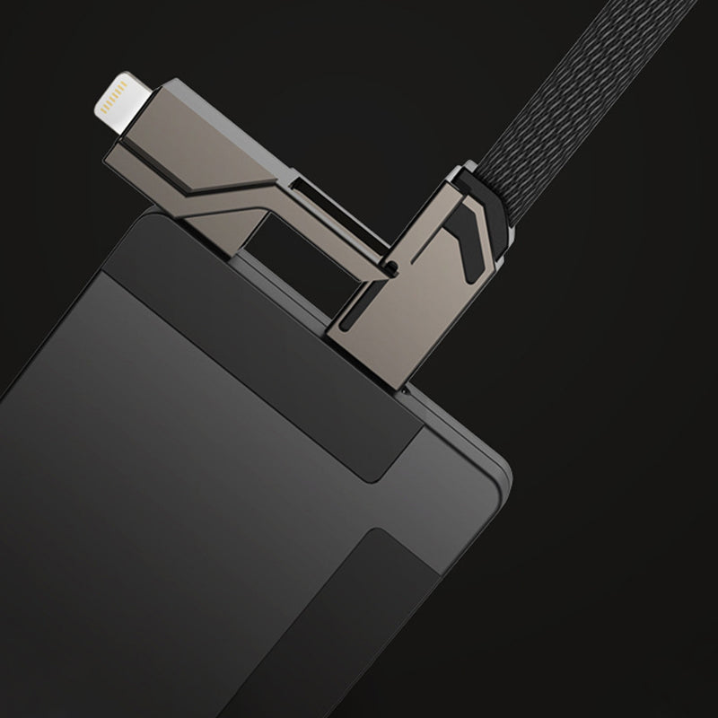 🔥4-in-1 flaches, geflochtenes Anti-Tangle-Ladekabel mit Klettverschluss🔥（Kaufen Sie einen, erhalten Sie einen gratis）-4